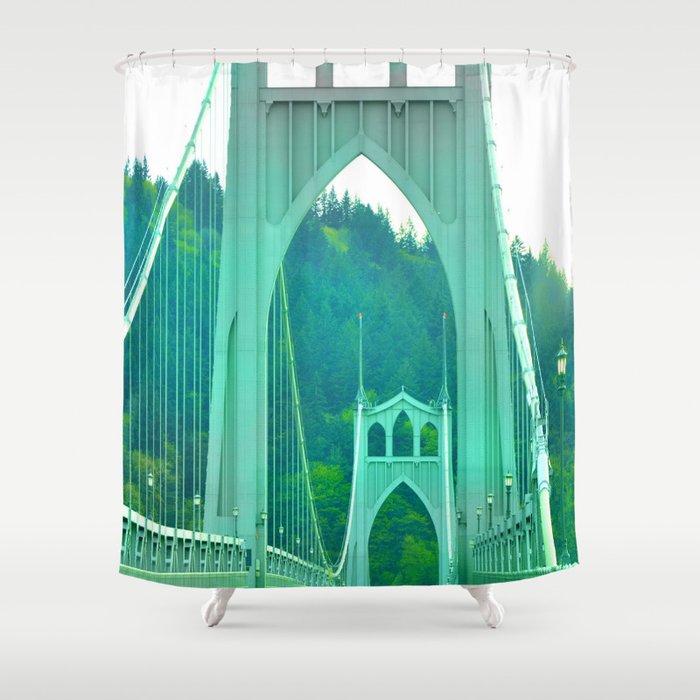 St Johns Bridge Portland Oregon Shower Curtain By