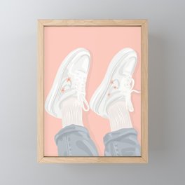flower shoes Framed Mini Art Print