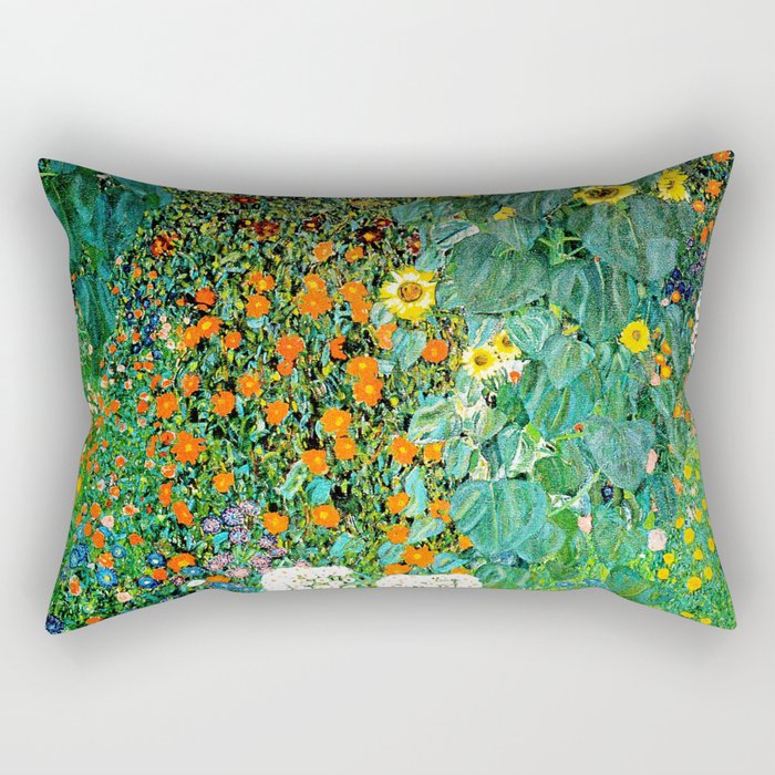 Gustav Klimt - Farm Garden with Sunflowers Rectangular Pillow