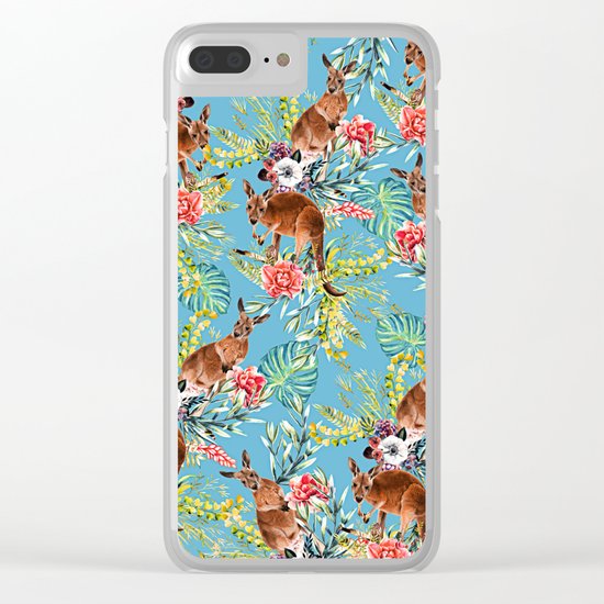 Kangaroos Pattern Clear iPhone Case