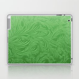 GREEN DAMASK LEAF BACKROUND. Laptop Skin