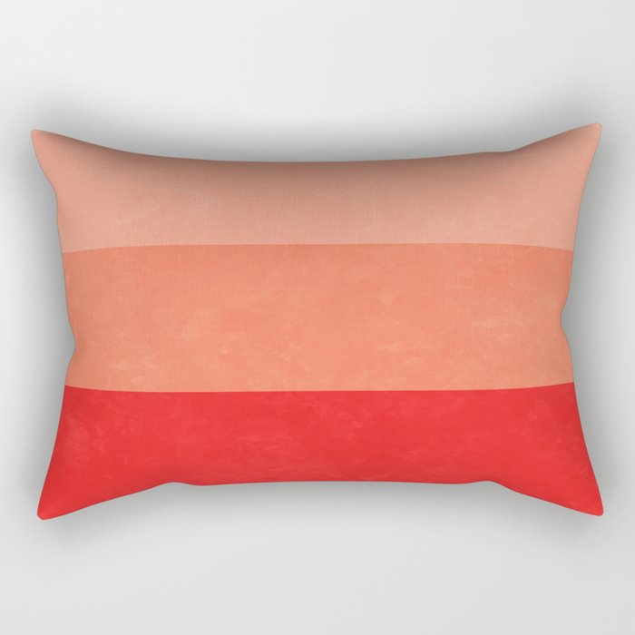 Red Grunge Stripes Rectangular Pillow