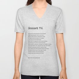 Sonnet 116 - William Shakespeare Poem - Literature - Typewriter Print 2 V Neck T Shirt