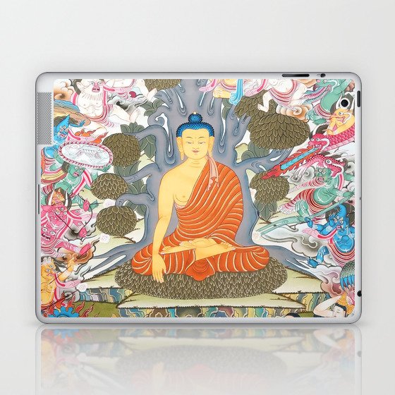 Temptation of Buddha by Mara Tibetan Thangka Laptop & iPad Skin