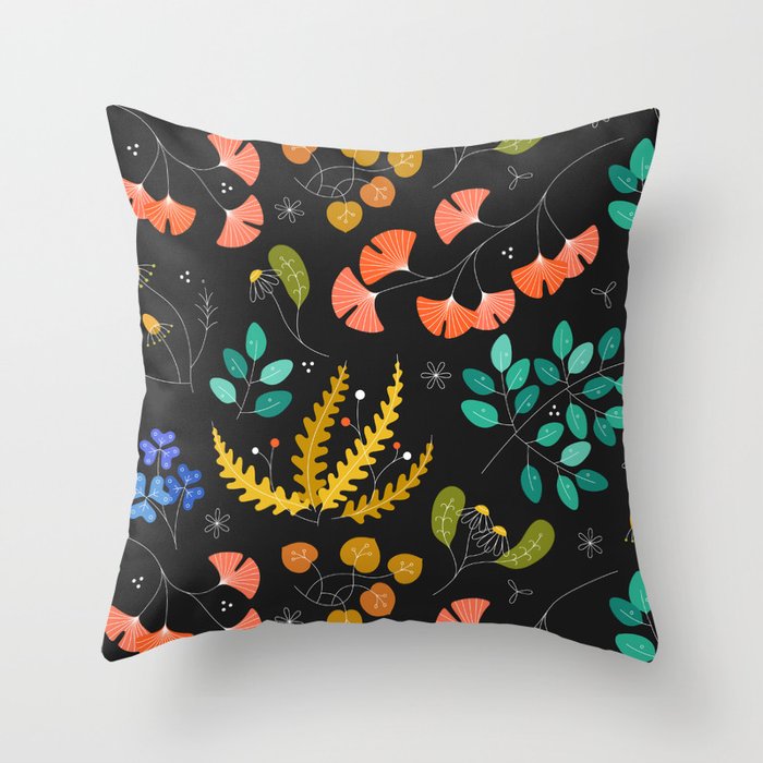 Nepi - bright flower pattern Throw Pillow