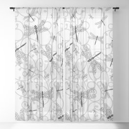 LaceDragonflies Sheer Curtain
