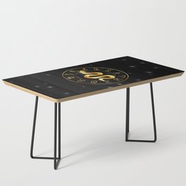 Zodiac symbols astrology signs with mystic serpentine in gold Coffee Table