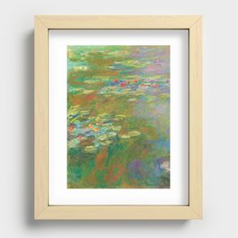 Lotus, Lilies, Pink, Monet, Art Prints Recessed Framed Print