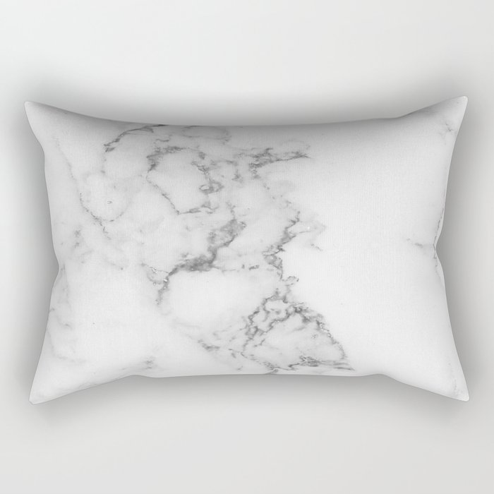 Luxury white marble Rectangular Pillow