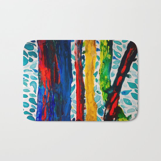 Rainbow Eucalyptus Graffiti Artist Tree naturally shedding bark from the South Pacific Bath Mat