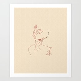 Floral Joint Lady Art Print