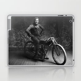 Ray Weishaar On His Motorcycle - 1914 Laptop Skin