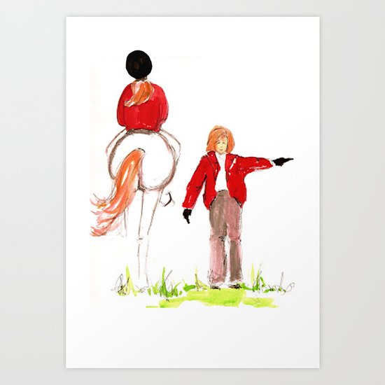 Sketches of a favorite equestrian Art Print