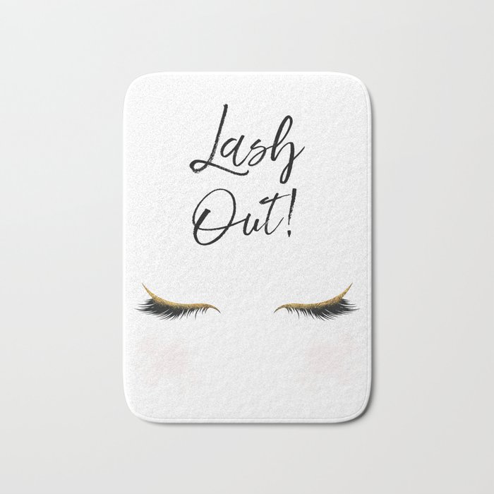 Lash Out Glamour Typography Bath Mat