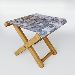 Old stone's wall of castle background Folding Stool