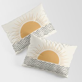 Sunrise Ocean -  Mid Century Modern Style Pillow Sham