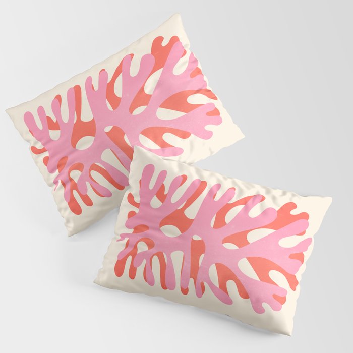 Sea Leaf: Matisse Collage Peach Edition Pillow Sham