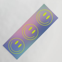 Neon Retro Smiley Yoga Mat