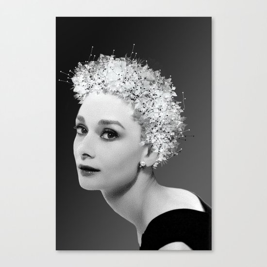 Audrey in Black Canvas Print