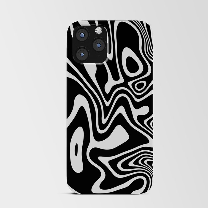 Retro Shapes And Lines Black And White Optical Art iPhone Card Case