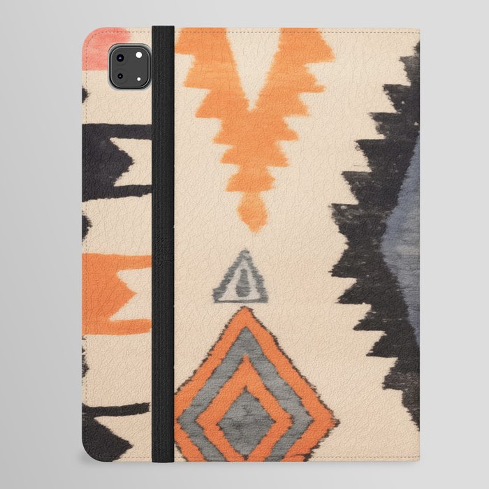 Moroccan Berber Rug Design No.50 - Multicolor, Ivory White iPad Folio Case