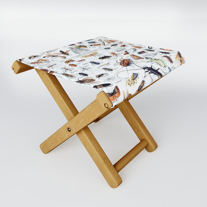 Insectes 2 by Adolphe Millot Folding Stool
