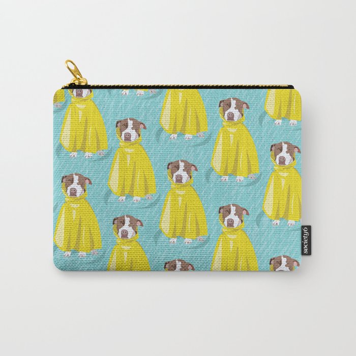 pit bull in rain coat Carry-All Pouch