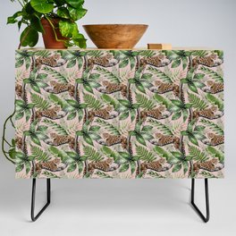 Rain Forest Leopard Leaves Pattern Credenza