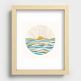 The Sun and The Sea - Gold and Teal Recessed Framed Print