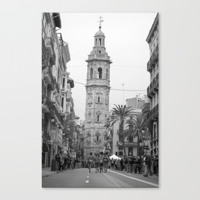 Black White Architecture in Valencia Canvas Print