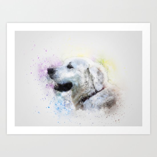 Abstract Colorful Dog Art Print