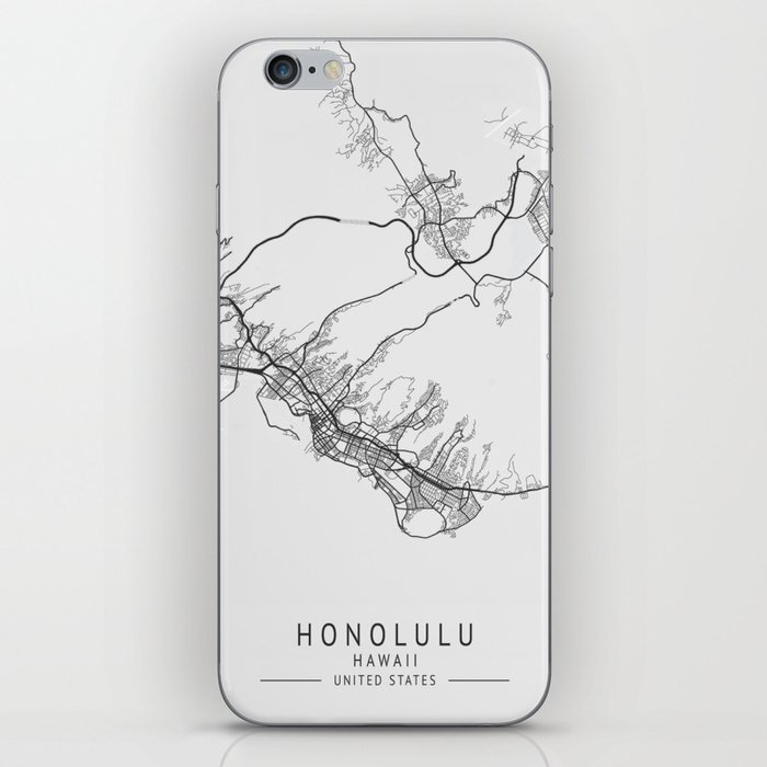 Honolulu Hawaii city map iPhone Skin