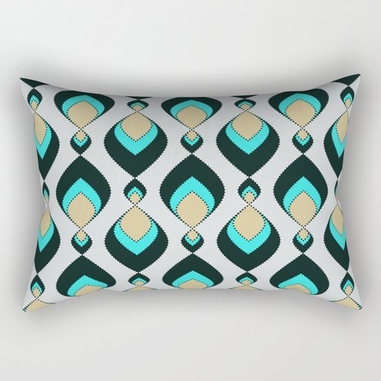 Retro pattern . A Peacock's Tail 1 . Rectangular Pillow