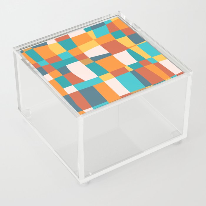 Geometric Checkered Prints Acrylic Box