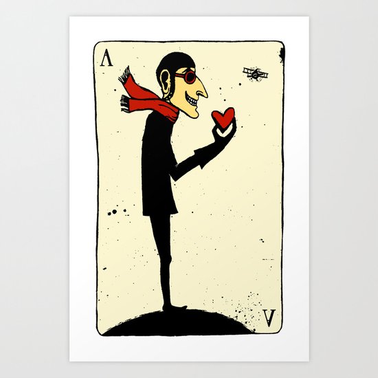 Ace of Hearts Art Print