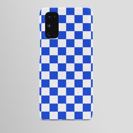 Checkerboard Check Checkered Pattern in Royal Blue and White  Android Case