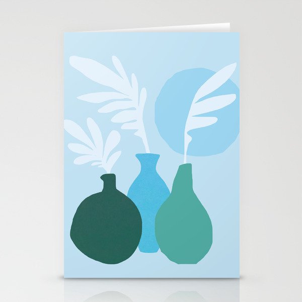 Abstraction_PLANTS_BOHEMIAN_BLUE_MOON_POP_ART_1213A Stationery Cards