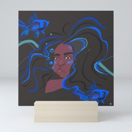Girl Who Swims with the Fish Mini Art Print