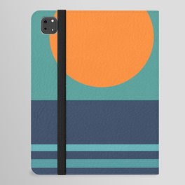 Mica - Colorful Sunset Retro Abstract Geometric Minimalistic Design Pattern iPad Folio Case