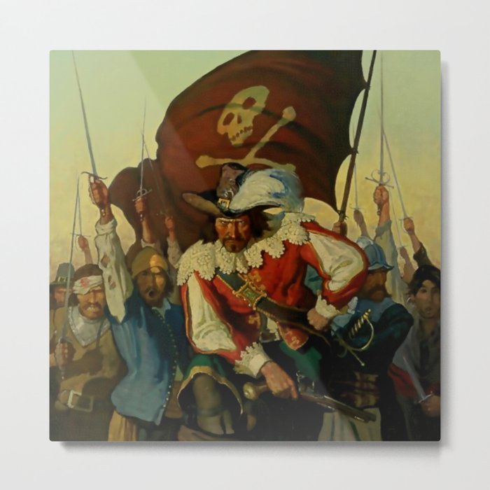 “Stand and Deliver” Pirate Art by NC Wyeth Metal Print