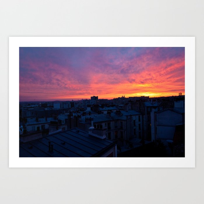 Sunset over Paris III Art Print