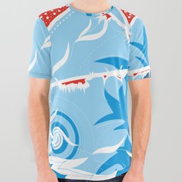 Blue Wave All Over Graphic Tee