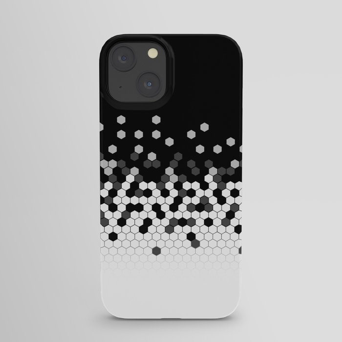 Flat Tech Camouflage Black and White iPhone Case