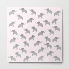 Cute Elephant on pink Background Metal Print