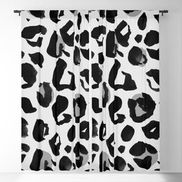 Black & Light Gray Leopard Print Blackout Curtain