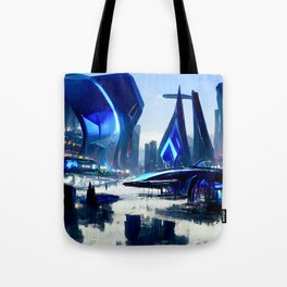 Postcards from the Future - Neon City Tote Bag