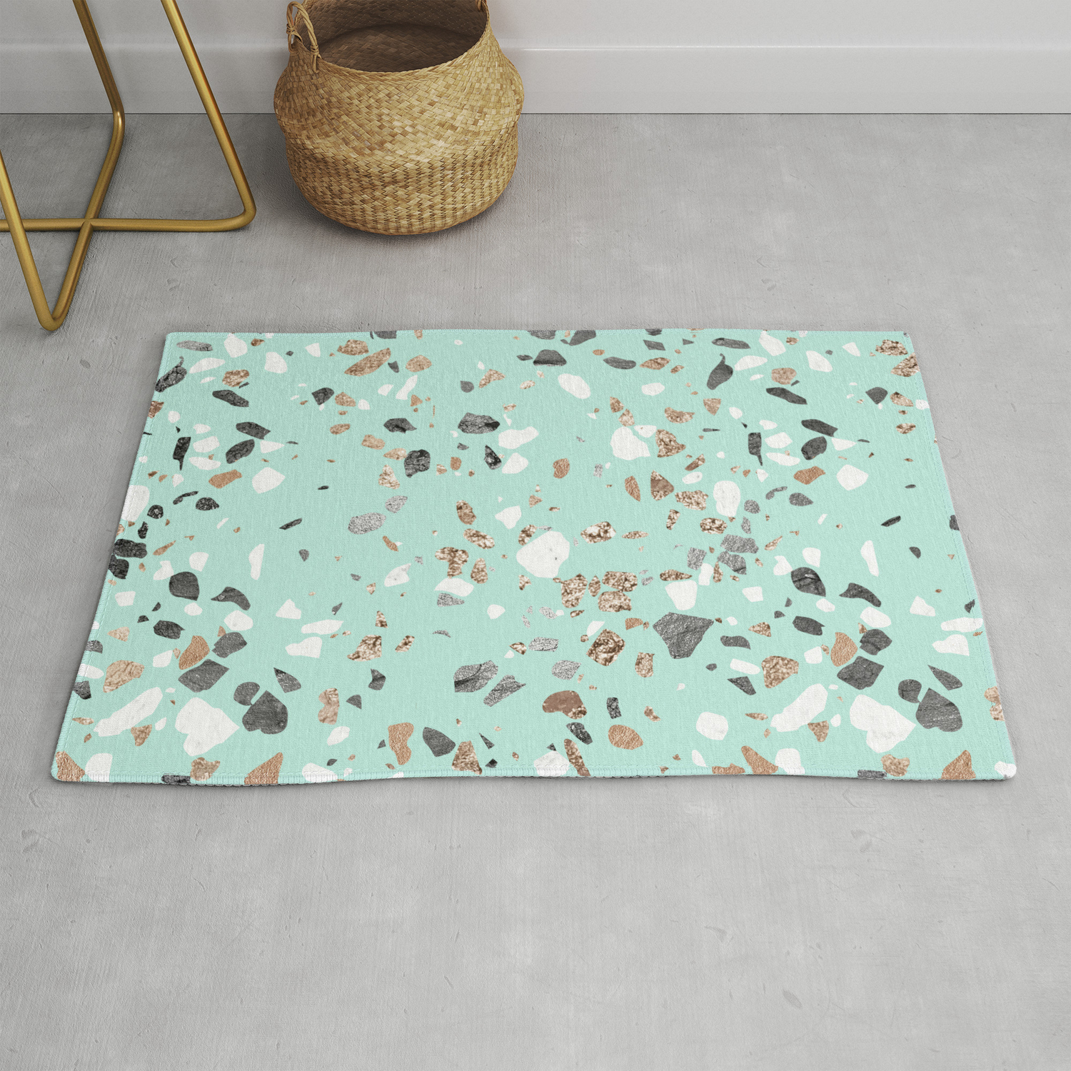 Glitter And Grit Marble Mint Green Rug By Followmeinstead Society6