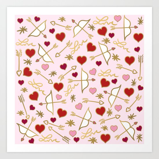 Cupid Love (soft pink) Art Print