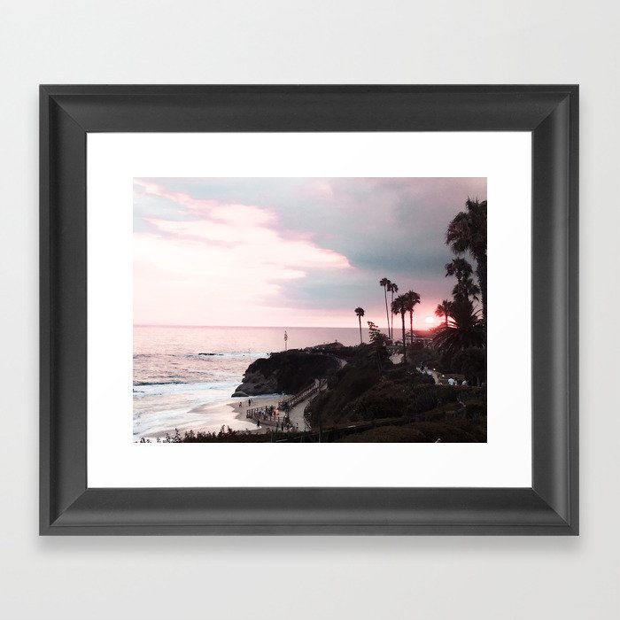 Laguna Beach Lofi Relaxed Aesthetic Pinkish Sunset Palm Trees Hippie Ocean Horizon Waves Framed Art Print By Njesau Society6 Turciya, antalya, alanya, mahalle okurdzhalar, ulica 581, 2. society6
