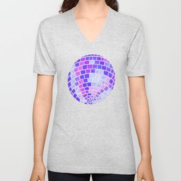 Purple Disco Party V Neck T Shirt
